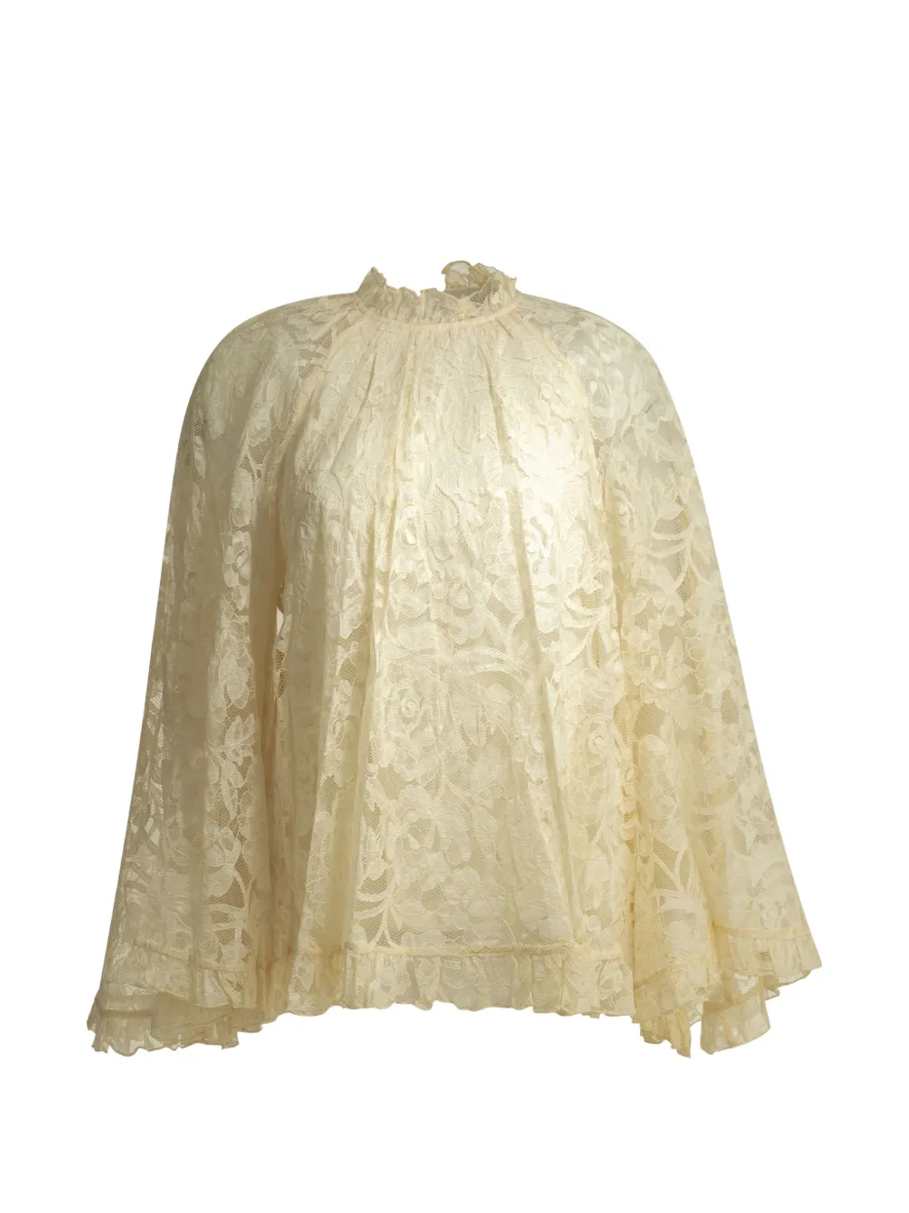 ZIMMERMANN ruffled lace blouse - Toni neutri
