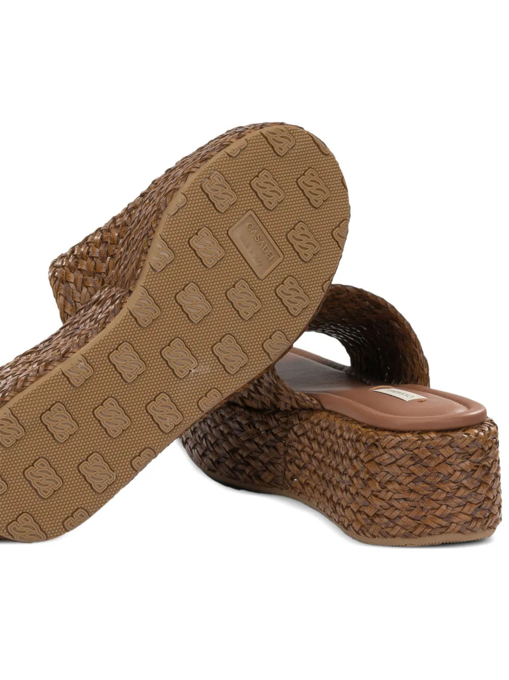 Casadei Suncity woven platform sandals Bruin