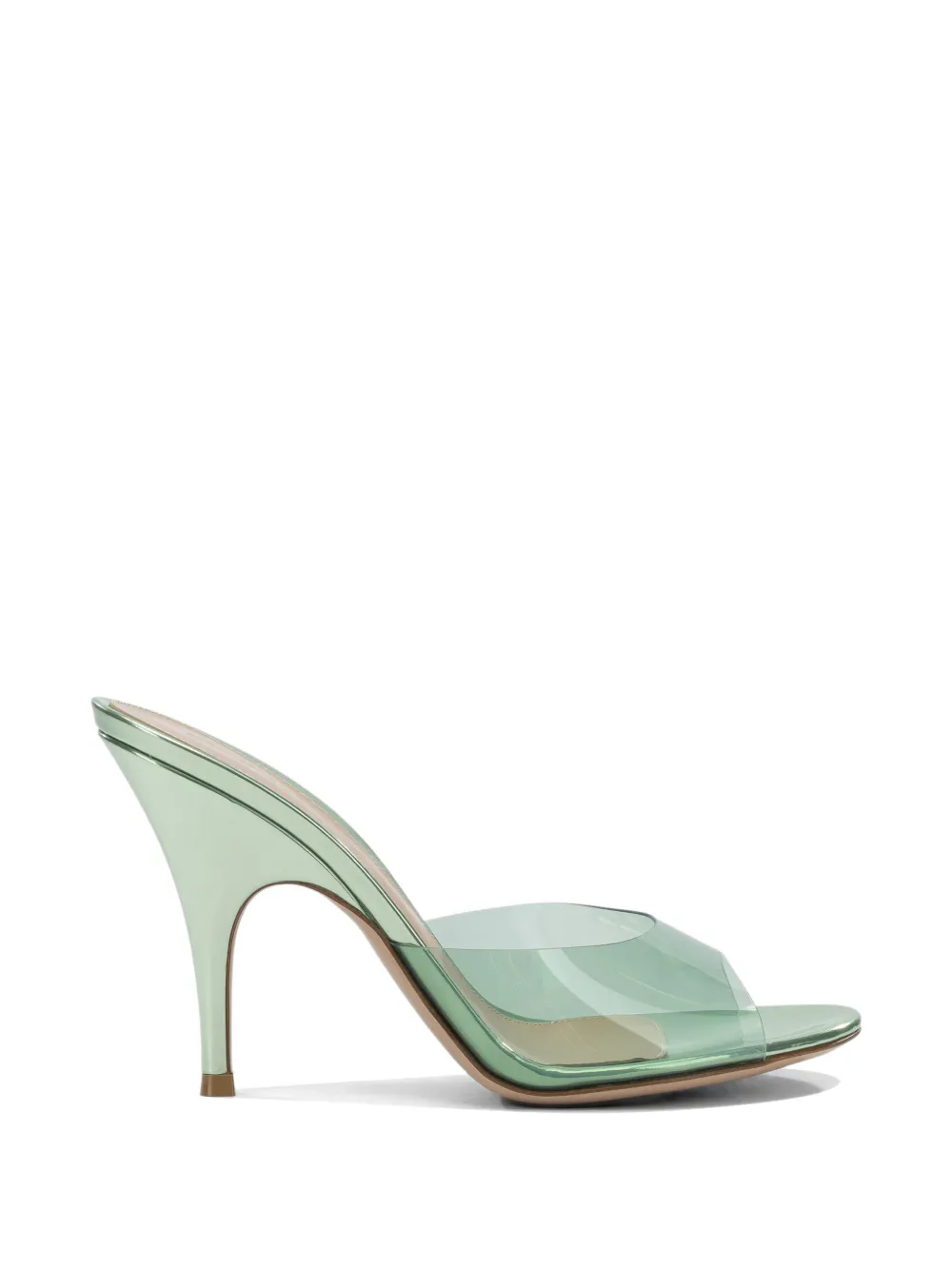 Gianvito Rossi transparent-strap metallic-finish sandals Wit