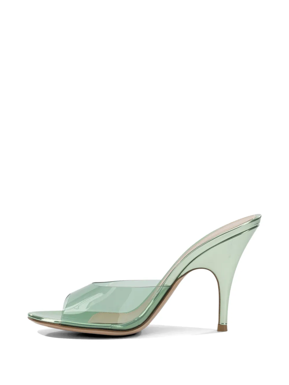 Gianvito Rossi transparent-strap metallic-finish sandals Wit