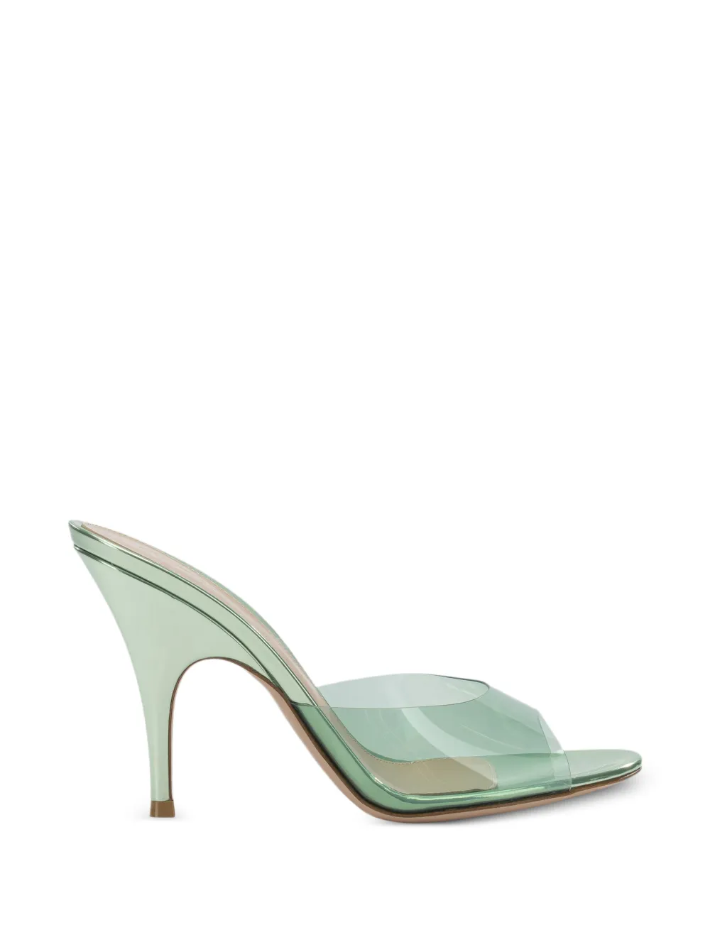 Gianvito Rossi transparent-strap metallic-finish sandals - Weiß