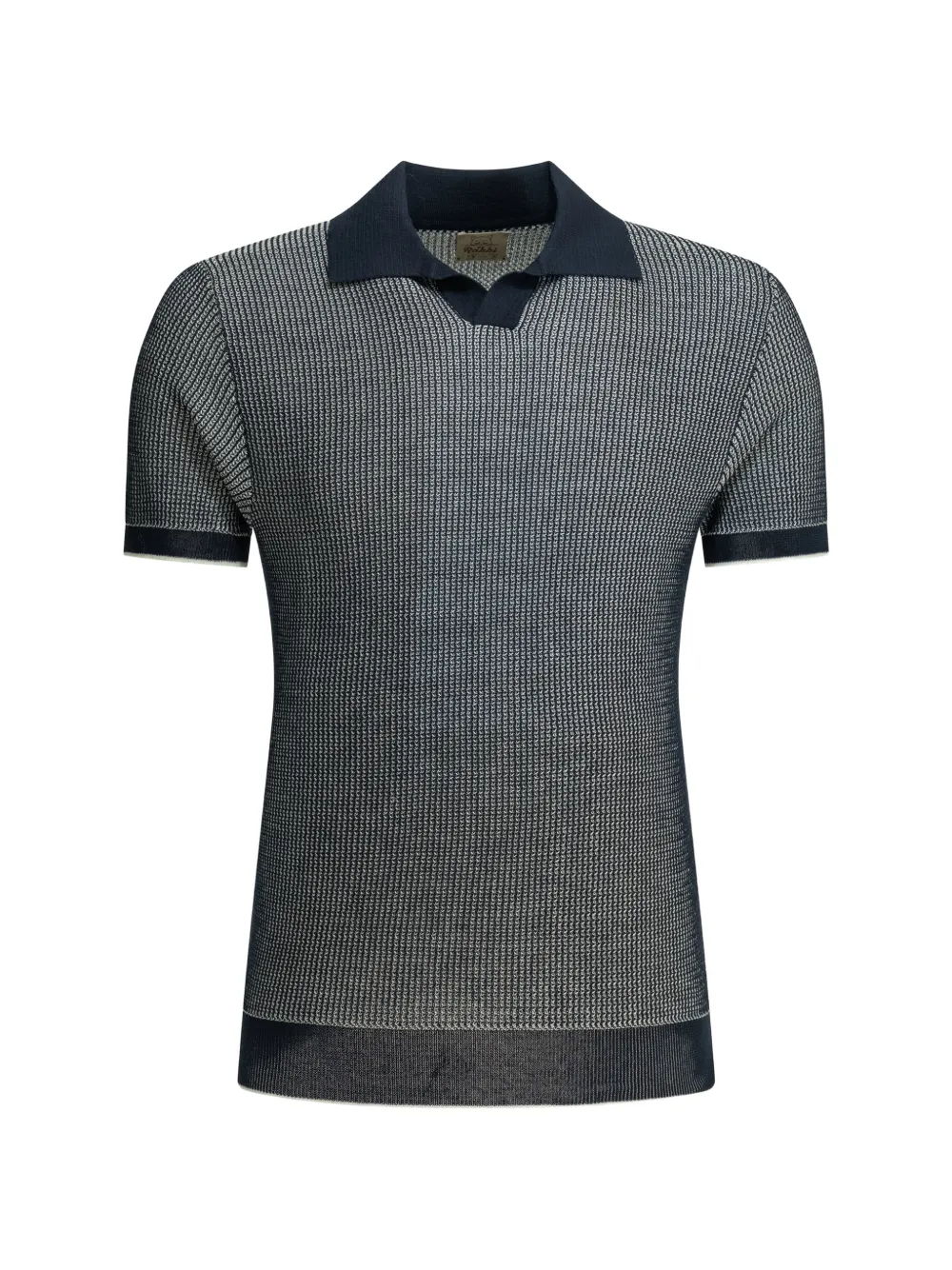 RAKKI Mercedes 300 two-tone textured polo shirt - Blu