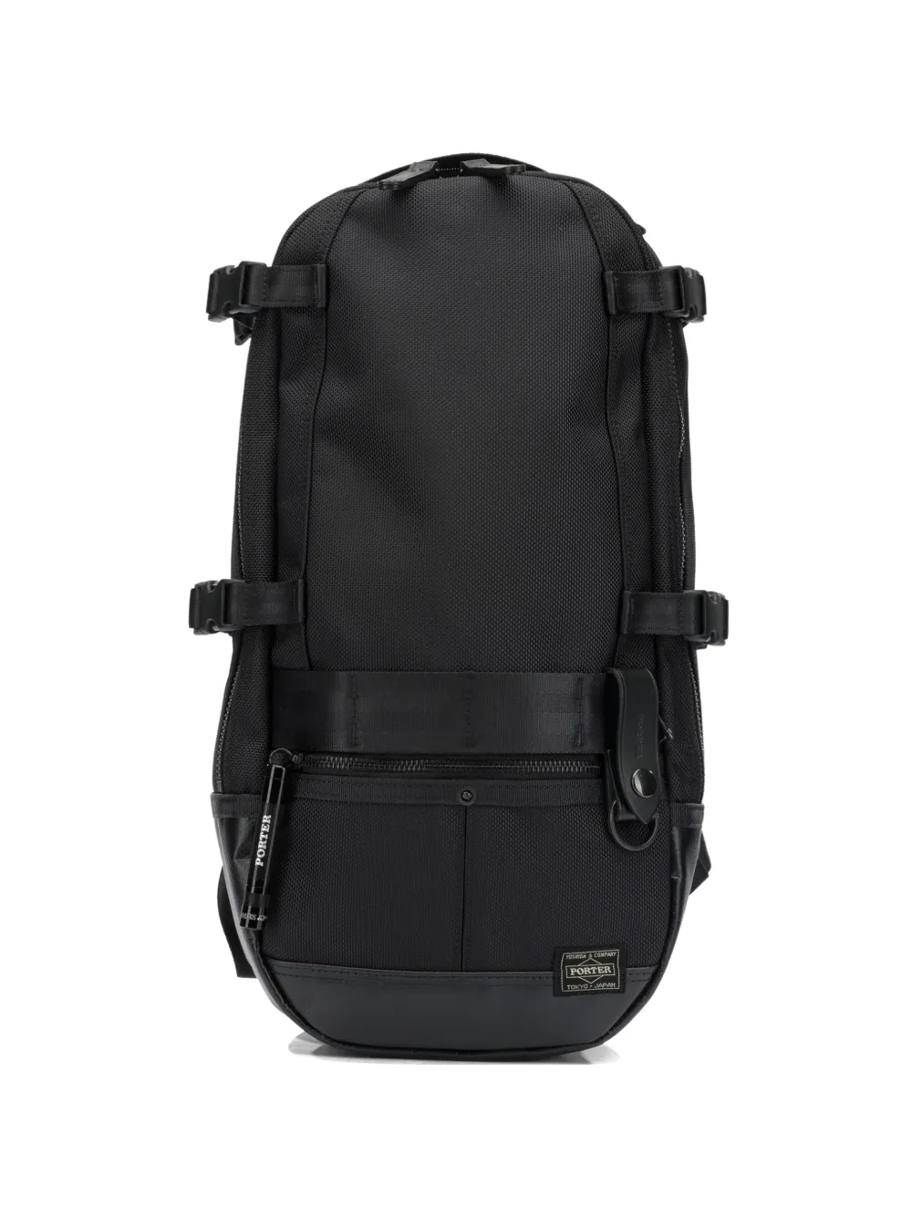 Porter-Yoshida & Co. Heat buckle-fastening logo-patch backpack - Nero