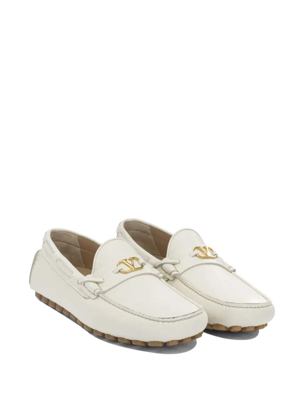 Valentino Garavani VLogo Signature leather loafers Wit