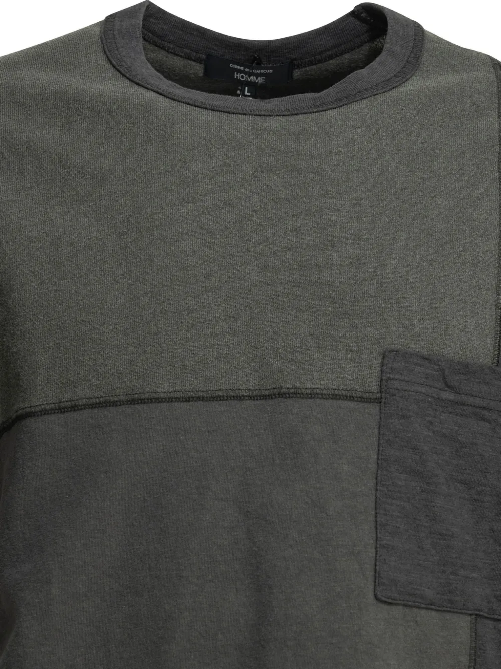 Comme des Garçons Homme T-shirt met patchwork Groen