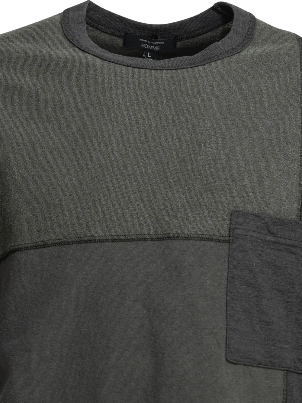 Comme des Garçons Homme T-shirt met patchwork Groen