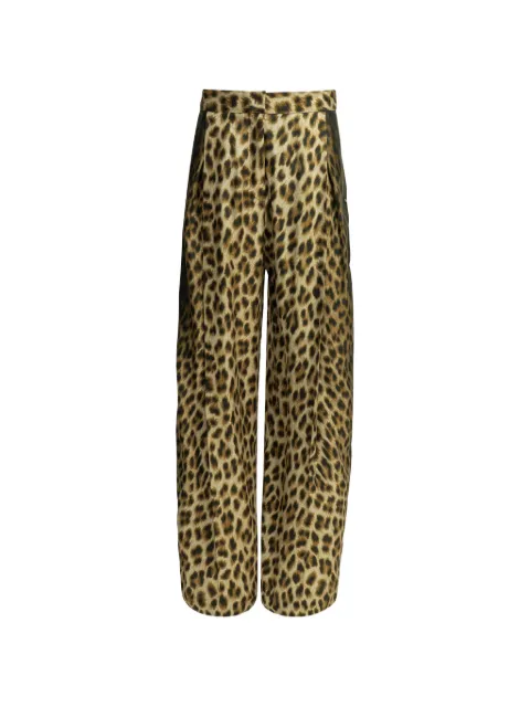 Max Mara leopard-print silk trousers