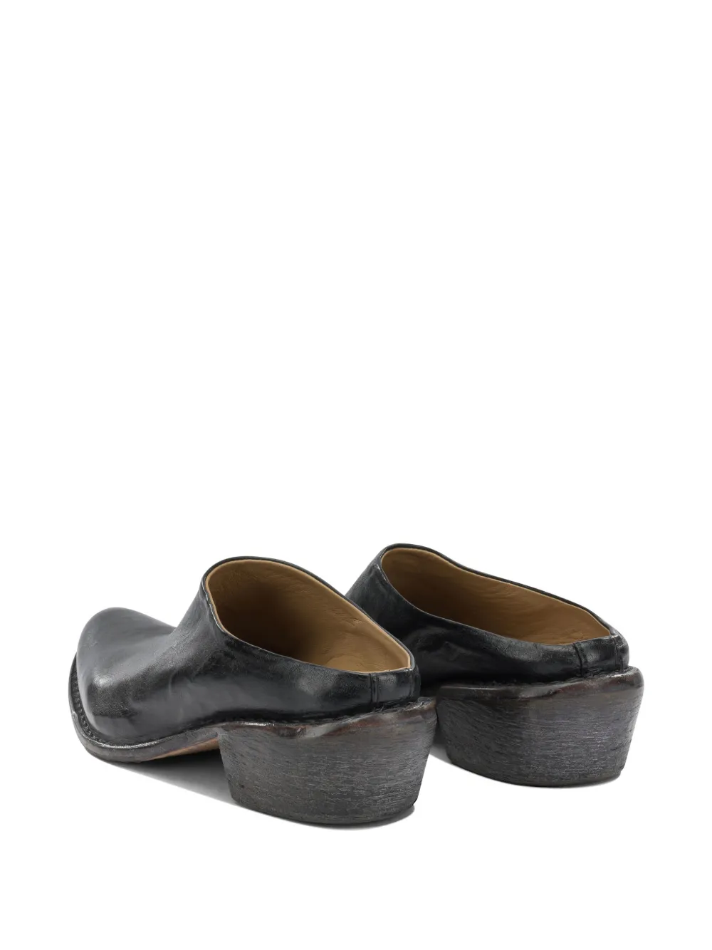 Moma leather slip-on mules Zwart