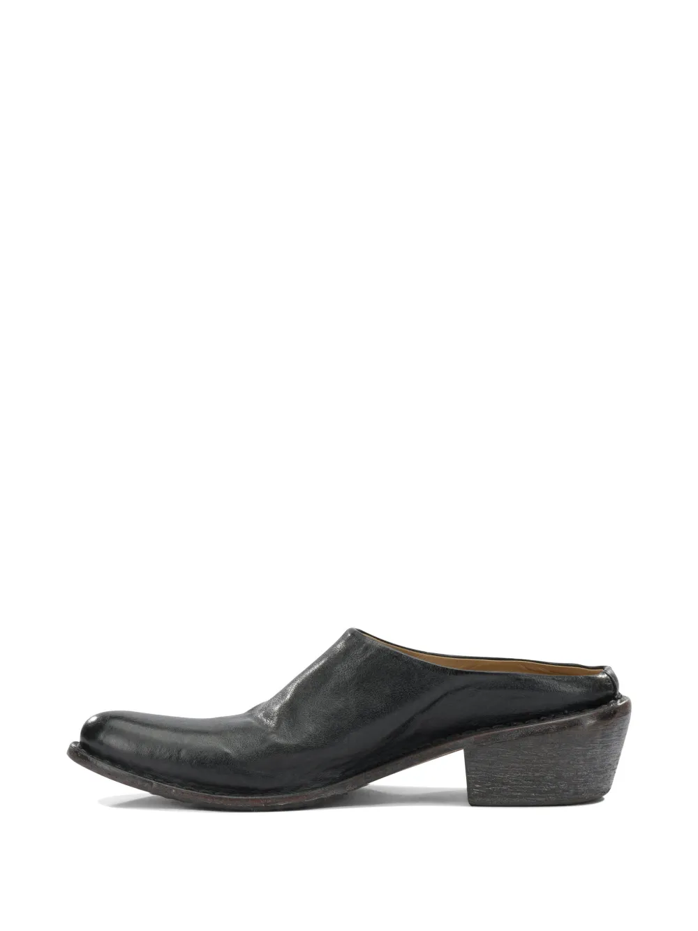 Moma leather slip-on mules Zwart