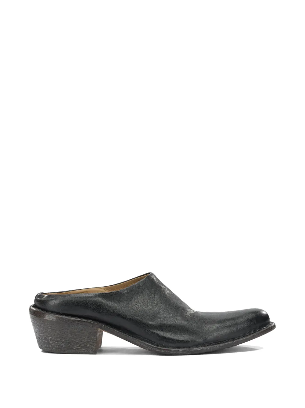Moma leather slip-on mules Zwart