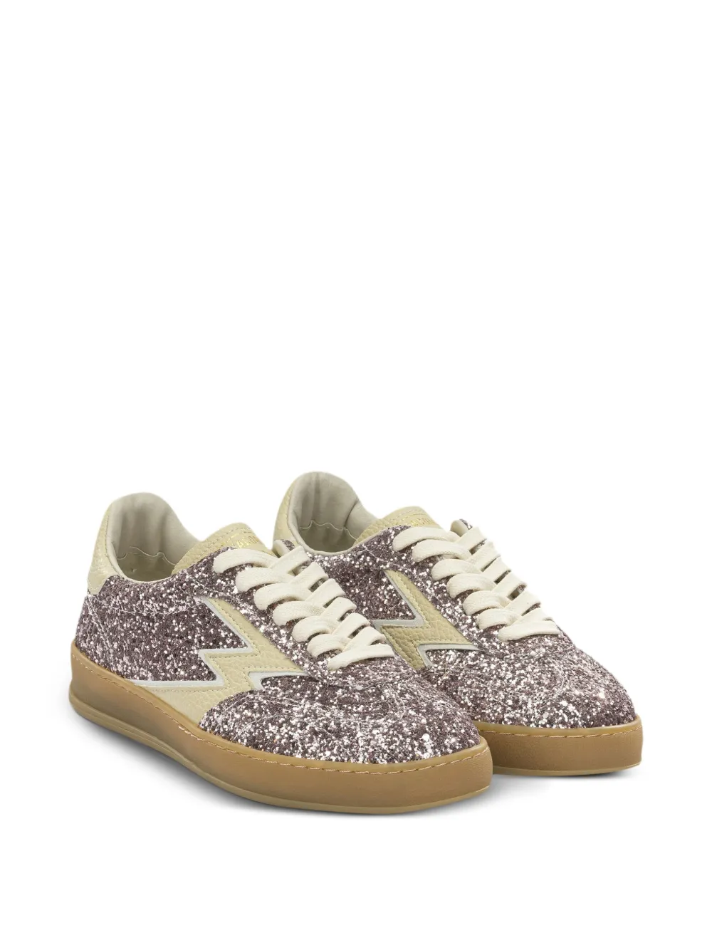 MOA CONCEPT glitter-embellished leather sneakers Roze