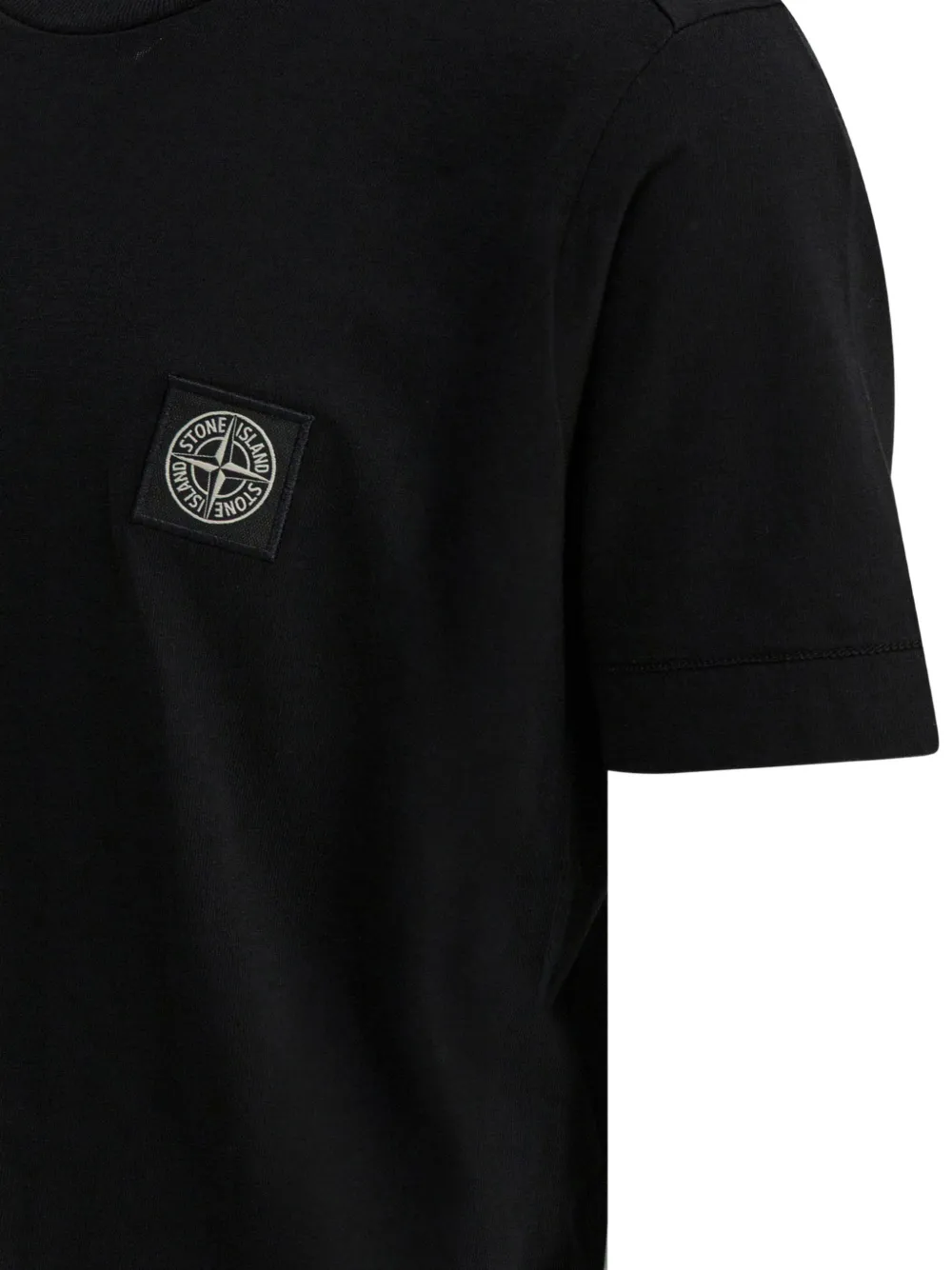 Stone Island Junior T-shirt met logopatch Zwart