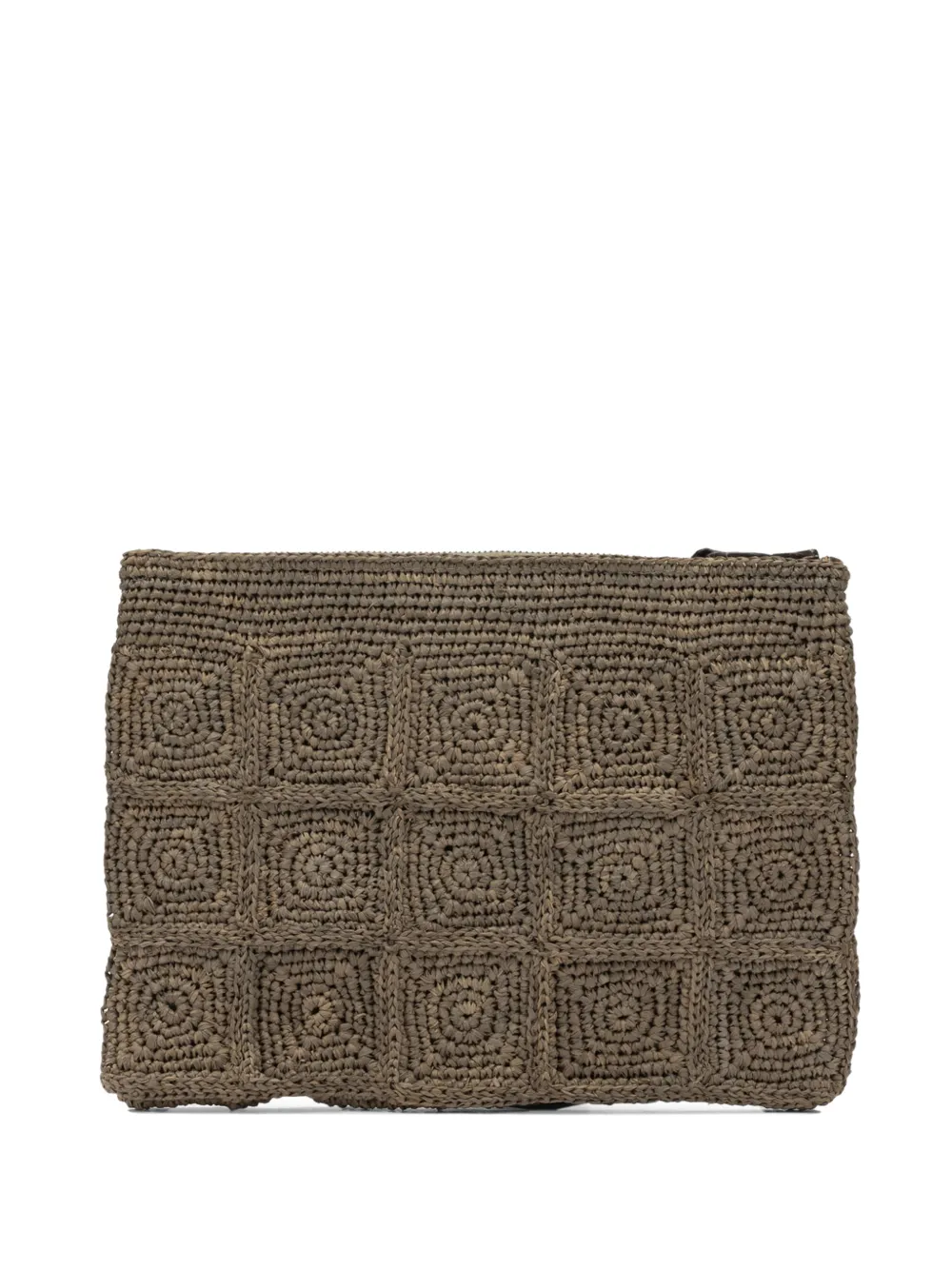 IBELIV woven-raffia clutch bag - Marrone