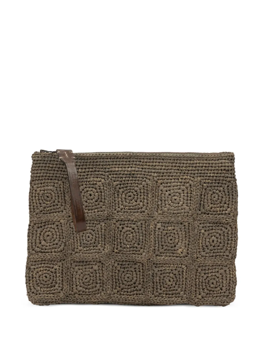 IBELIV woven-raffia clutch bag - Marrone