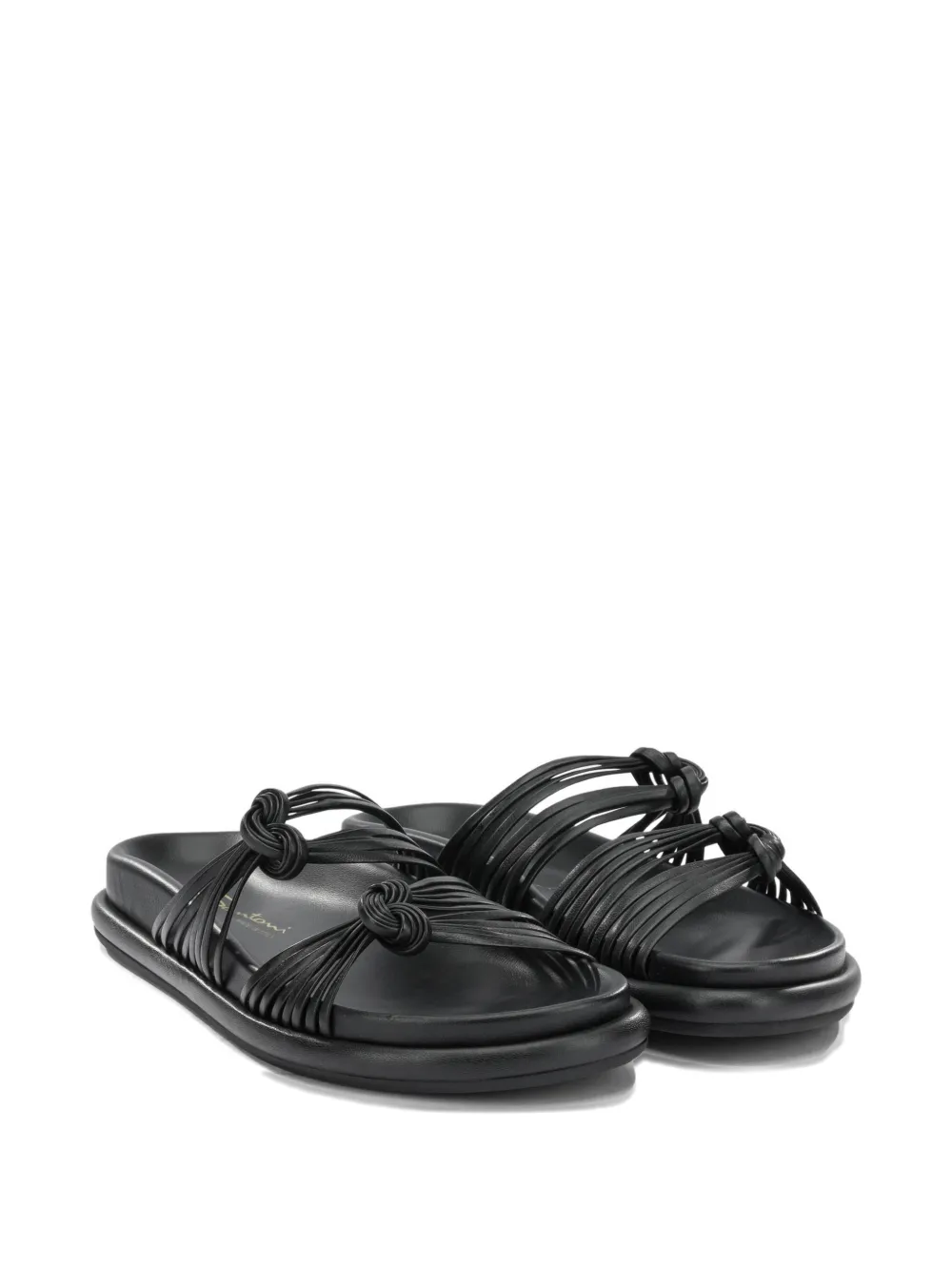 Santoni knotted multi-strap sandals Zwart