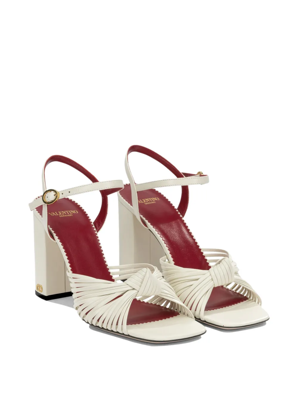 Valentino Garavani Annet knot-detail leather sandals Beige