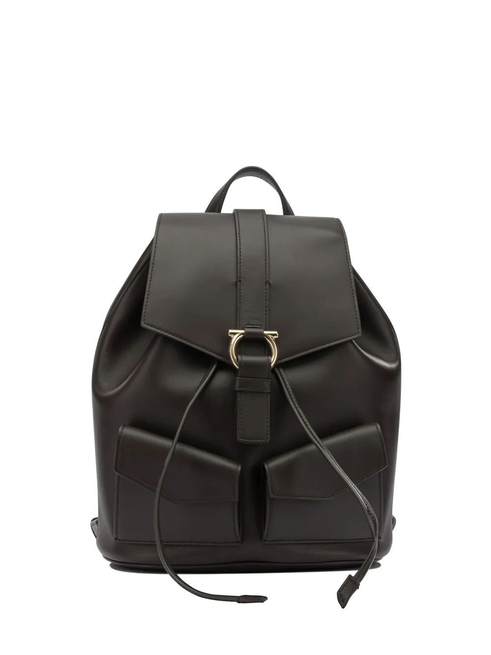 Ferragamo Gancini-plaque leather backpack - Marrone