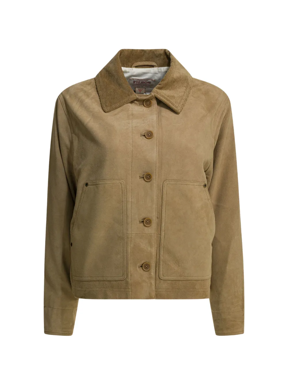Filson corduroy-collar suede coat - Toni neutri