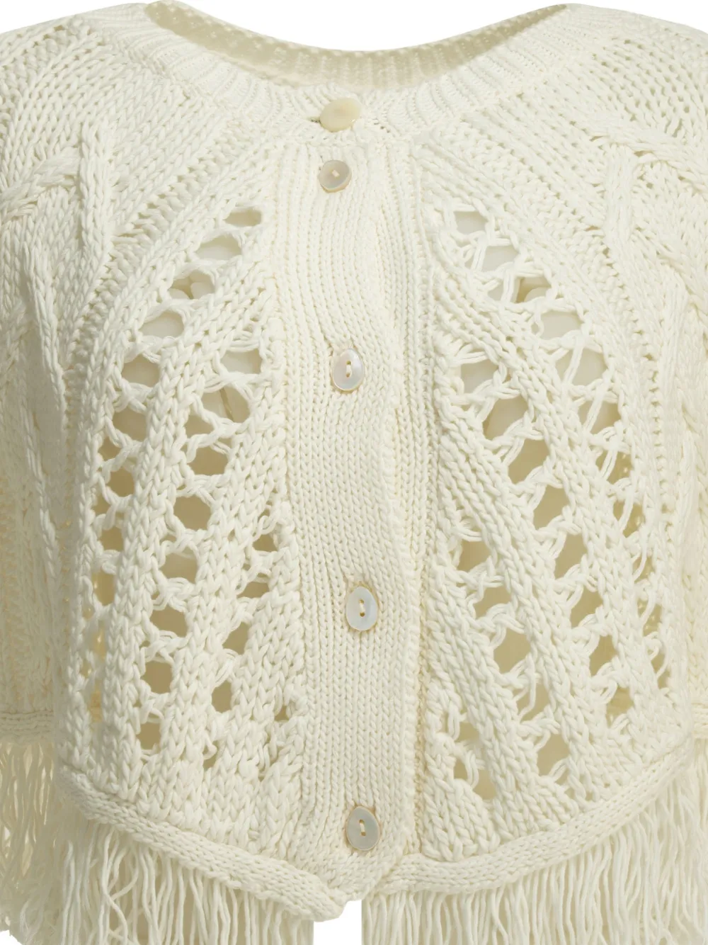  Rakki Capa Con Flecos - Blanco 