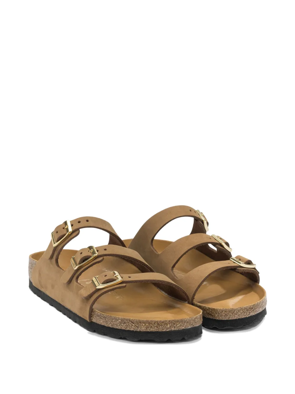 Birkenstock triple-strap buckle-fastening sandals Beige