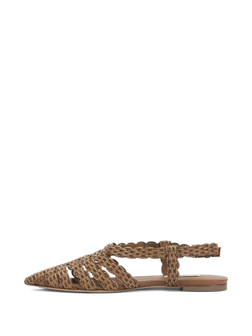 Casadei Avenida woven leather flat pumps Bruin