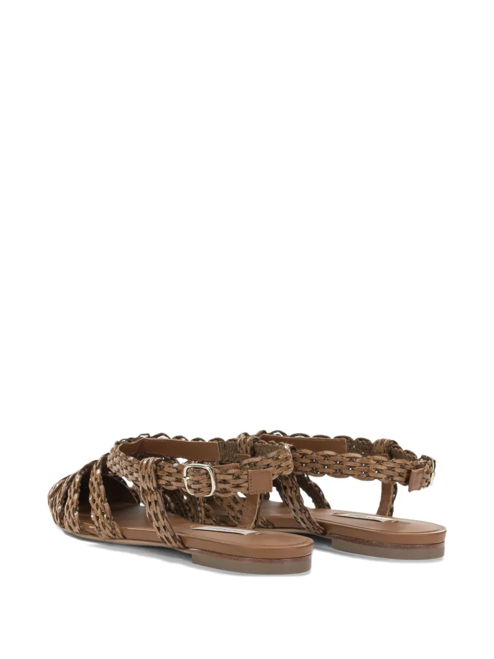 Casadei Avenida woven leather flat pumps Bruin