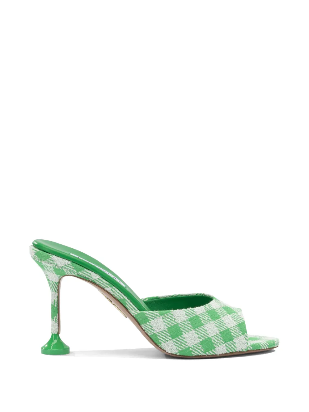 Aquazzura check-pattern open-toe mules - Verde