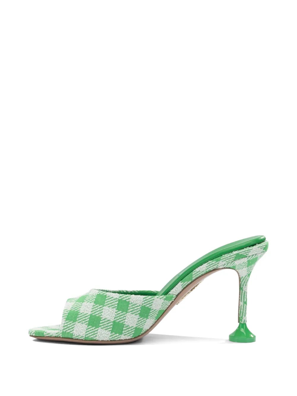 Aquazzura check-pattern open-toe mules Groen