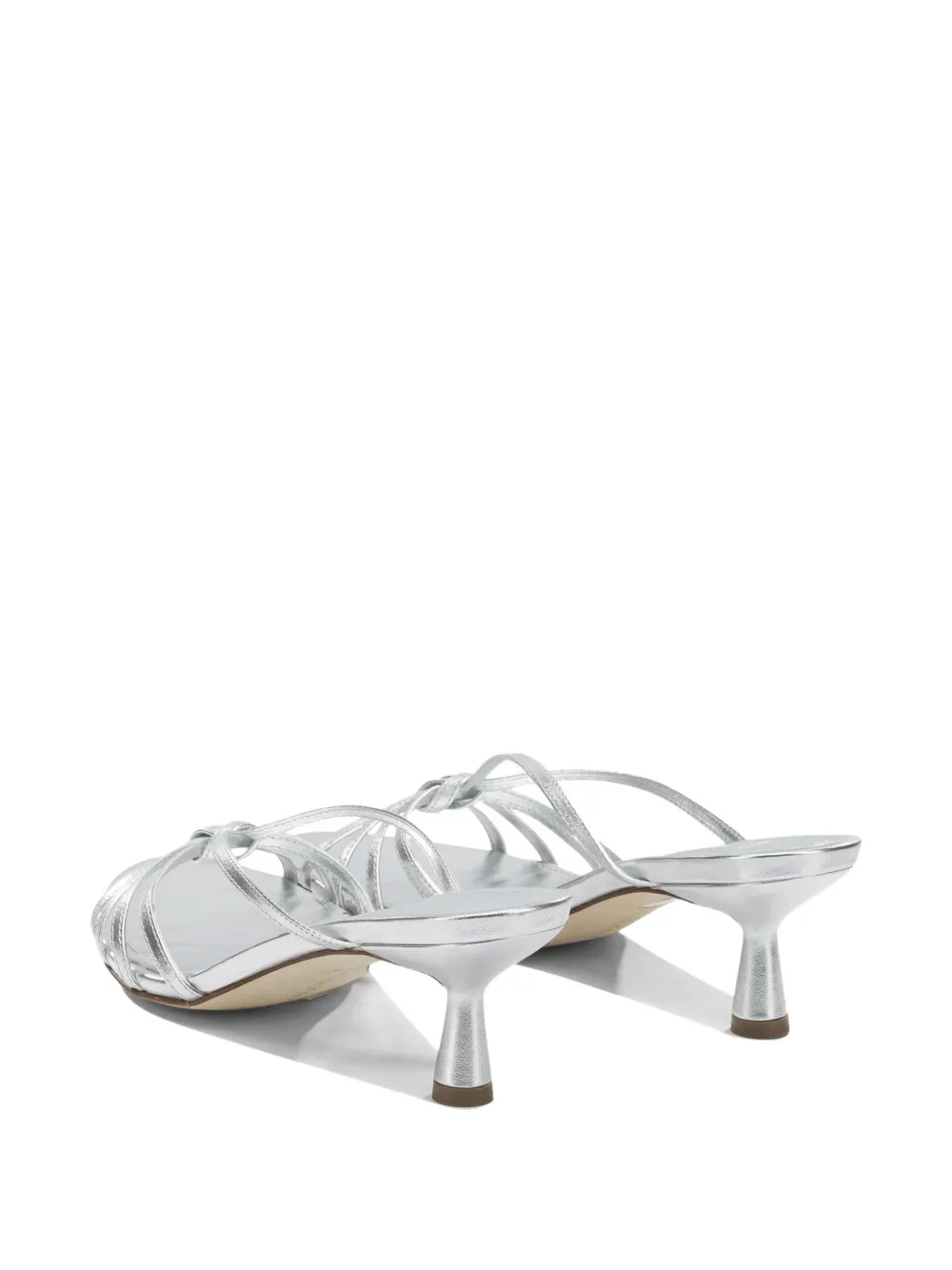 Aeyde Abby laminated leather sandals Zilver