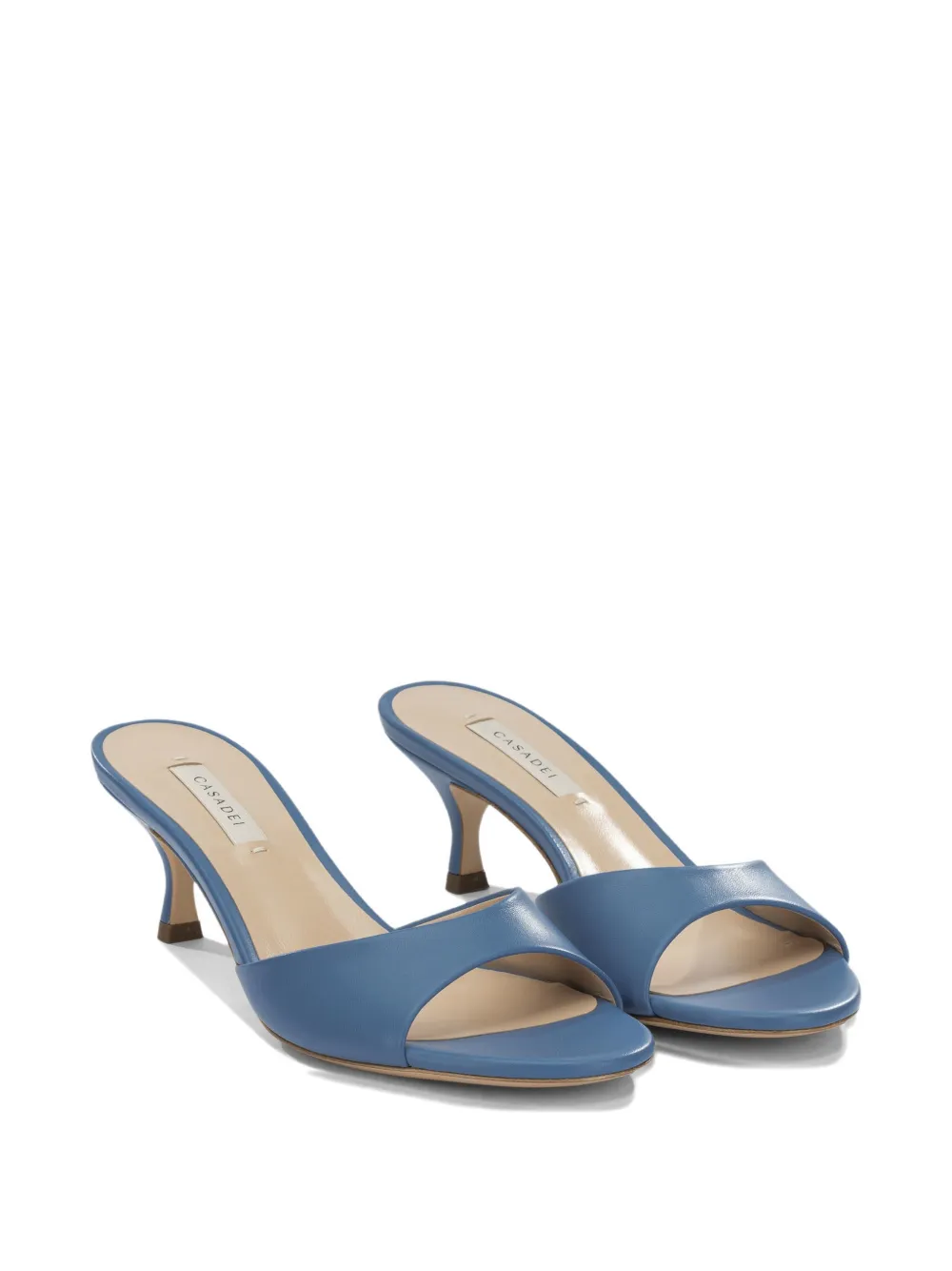 Casadei leather kitten-heel pumps Blauw