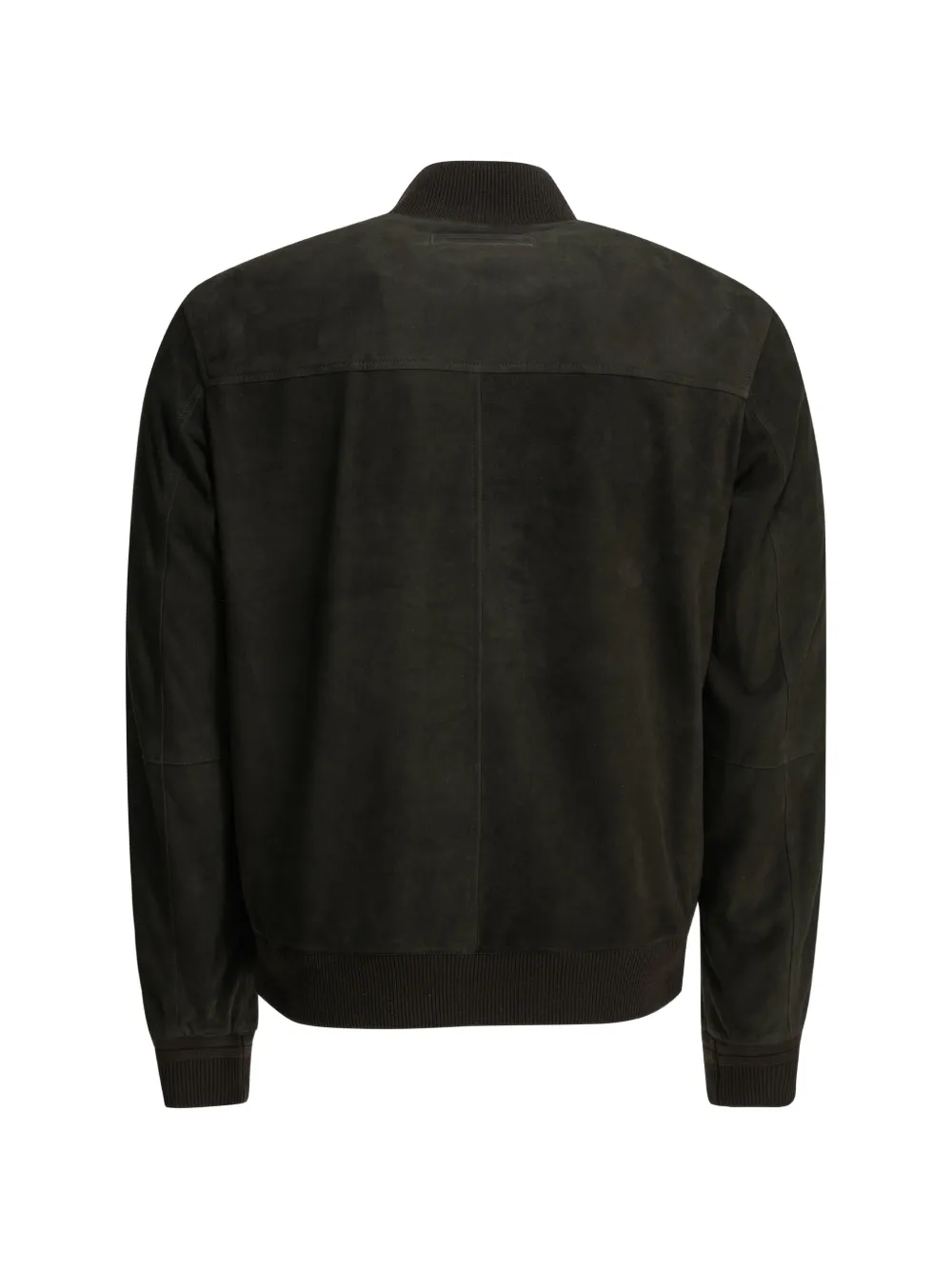 Zegna Suède jack met geribbelde afwerking Groen