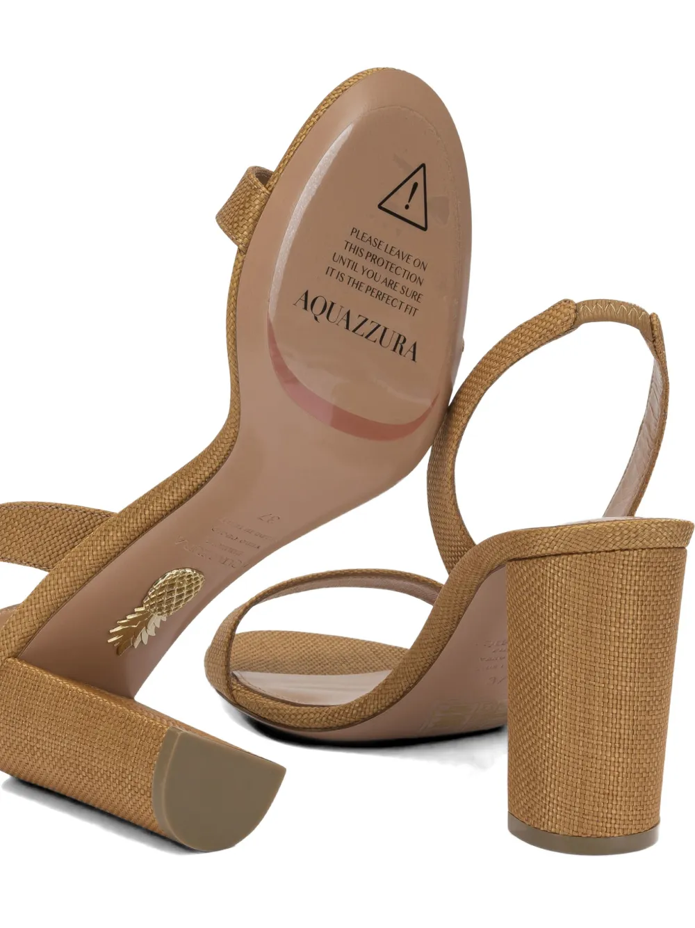 Aquazzura woven slingback sandals Beige