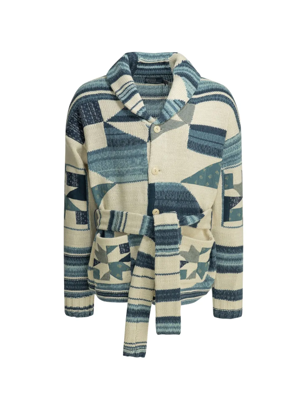 Polo Ralph Lauren patchwork belted cardigan - Nude