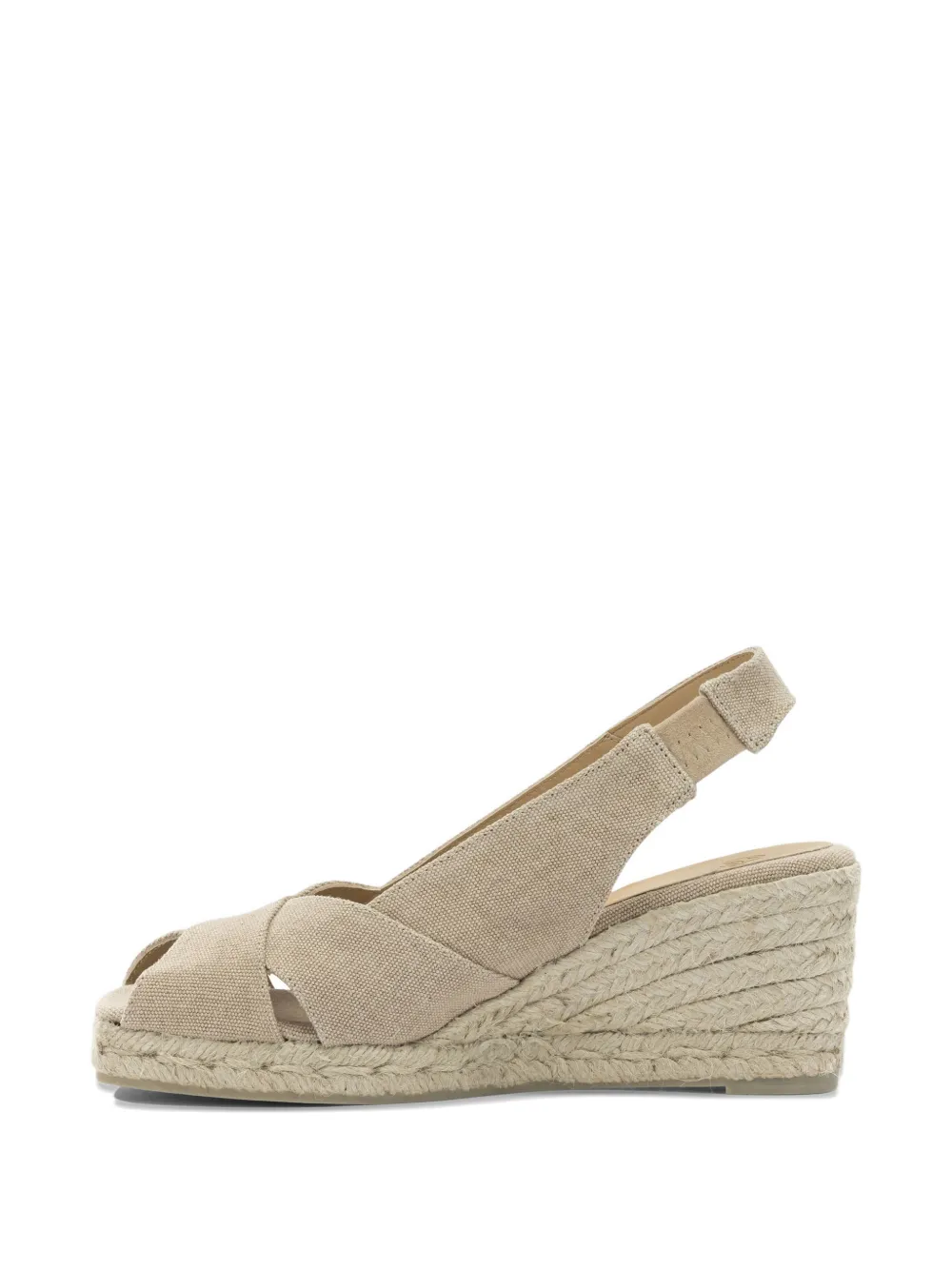 Castañer Diana espadrilles met gekruist bandje en sleehak Beige