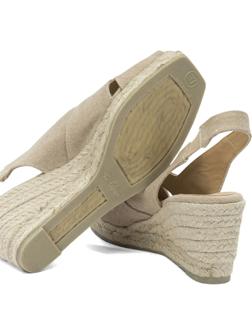 Castañer Diana espadrilles met gekruist bandje en sleehak Beige
