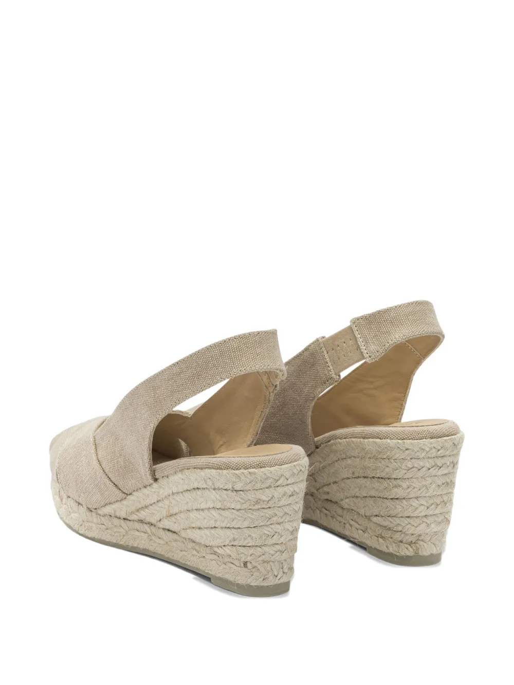 Castañer Diana espadrilles met gekruist bandje en sleehak Beige