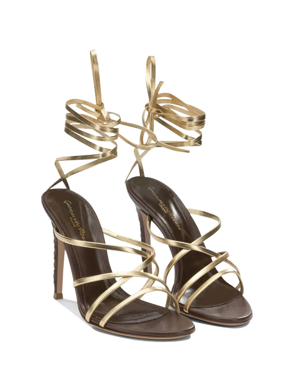 Gianvito Rossi lace-up stiletto-heel sandals Bruin