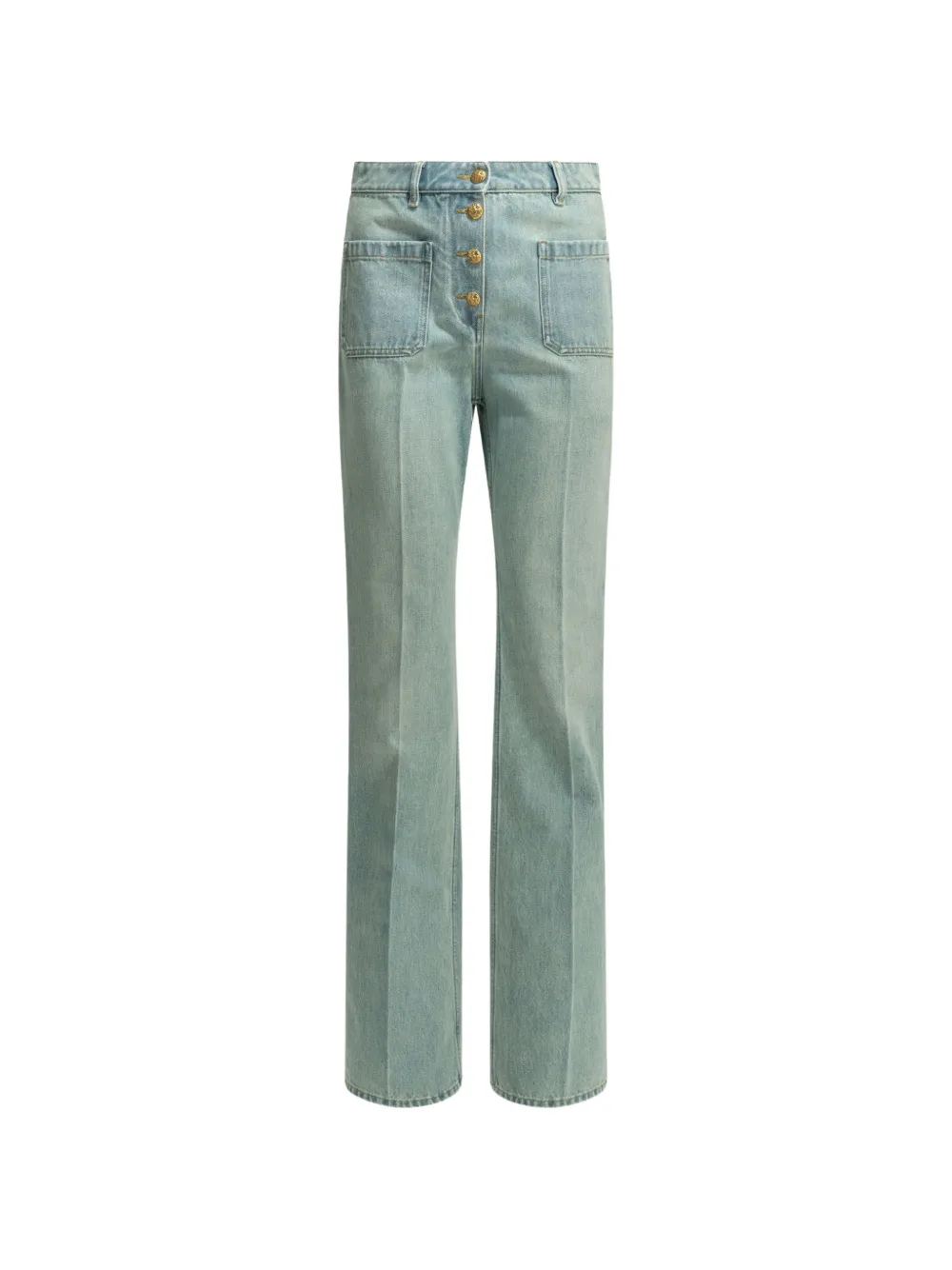Valentino Garavani buttoned pressed-crease jeans - Blu