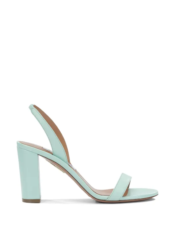 Aquazzura So Nude Block 85 Sandals in Blue
