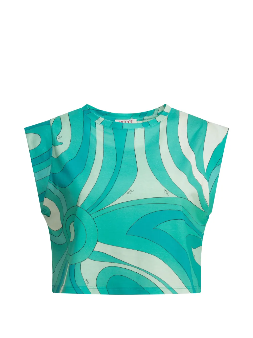 PUCCI Marmo-print cropped top - Verde