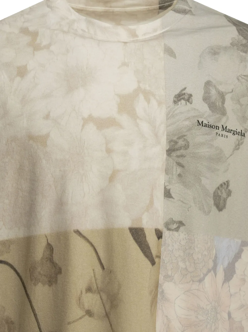 Maison Margiela T-shirt met bloemenprint Beige