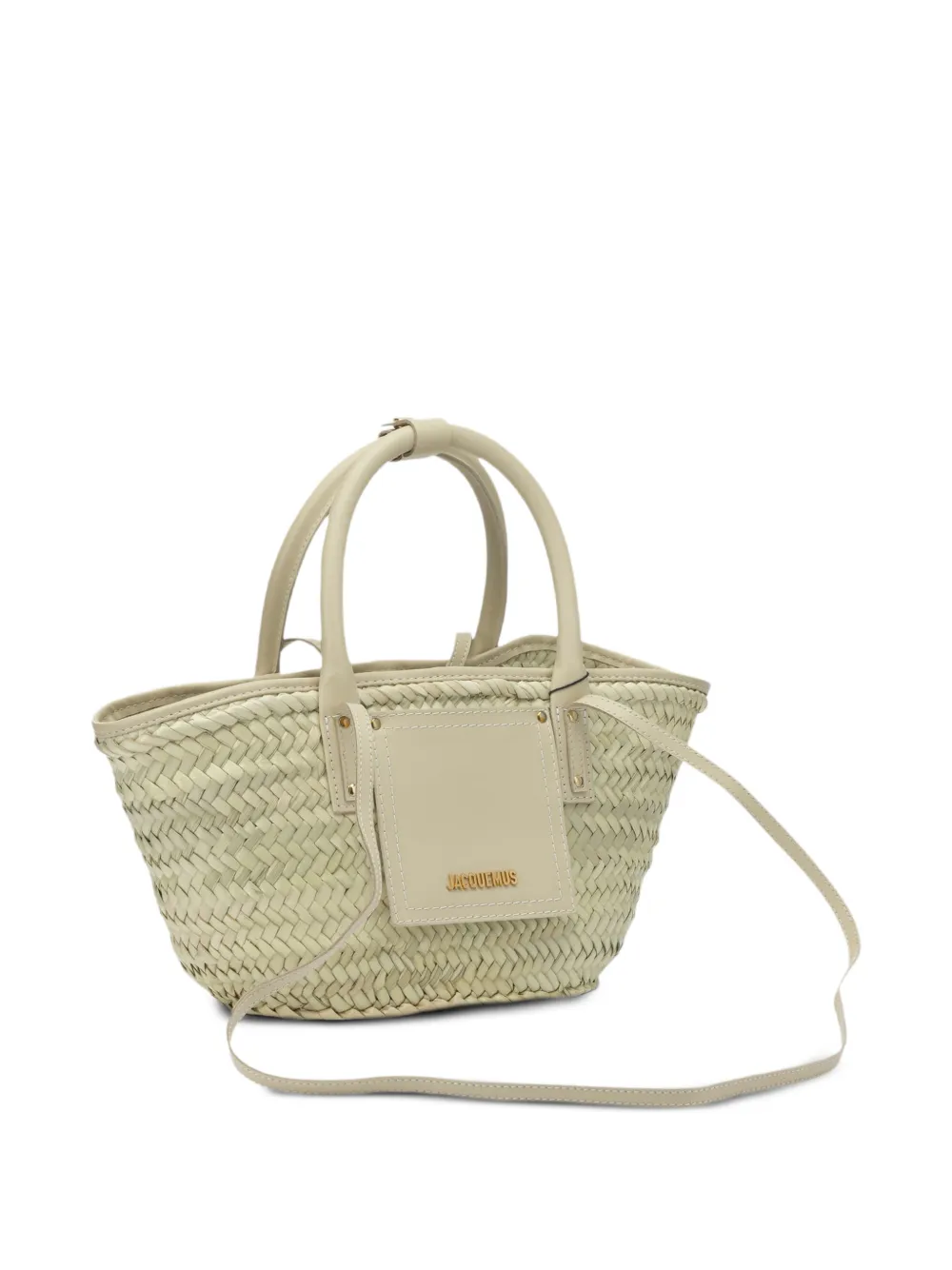 Jacquemus Kleine The Soli raffia tas Beige