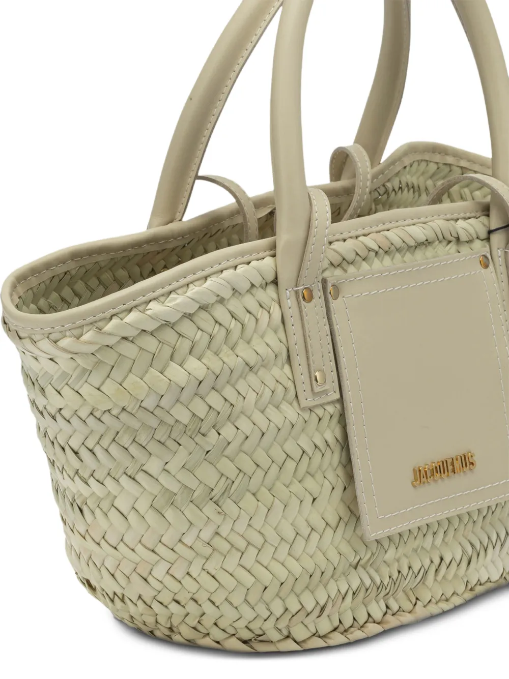 Jacquemus Kleine The Soli raffia tas Beige