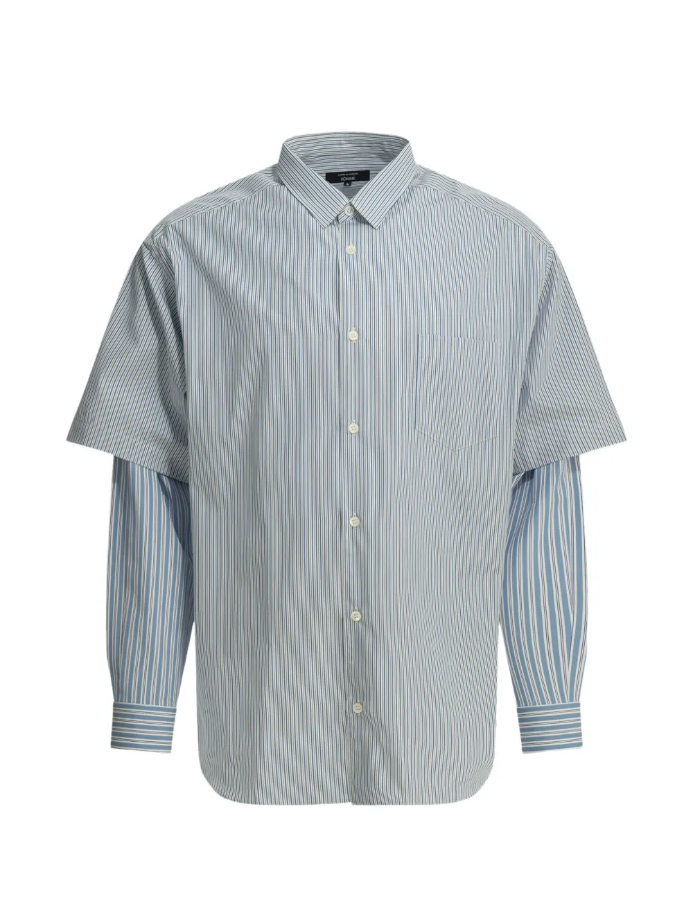 Comme des Garçons Homme striped layered-sleeve shirt - Bianco