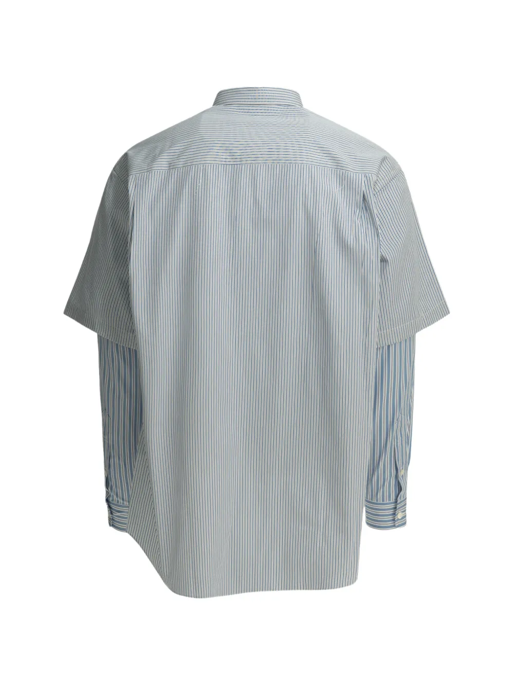 Comme des Garçons Homme Gestreept overhemd met gelaagde mouwen Wit