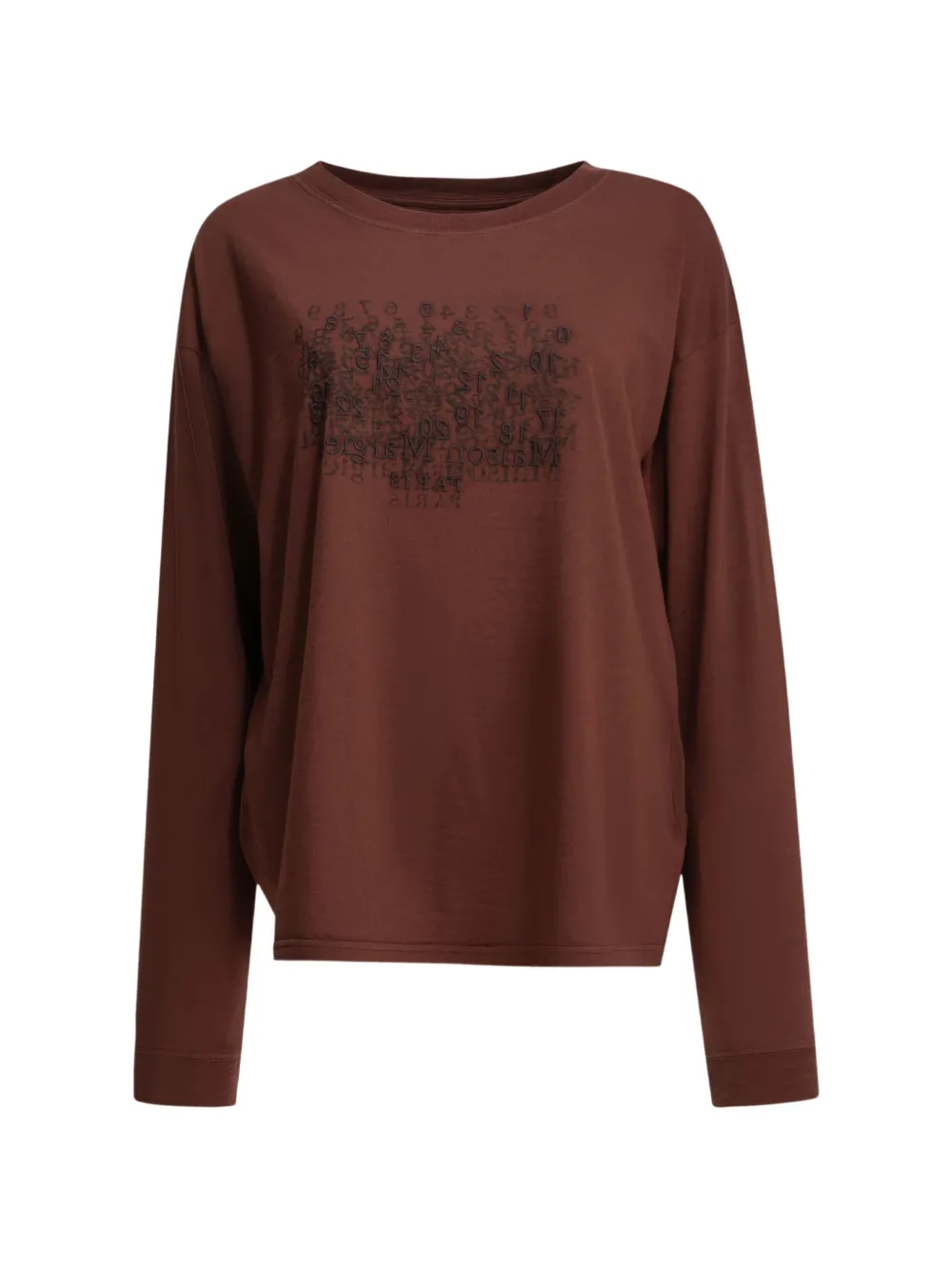 Maison Margiela logo-print long-sleeve T-shirt - Marrone
