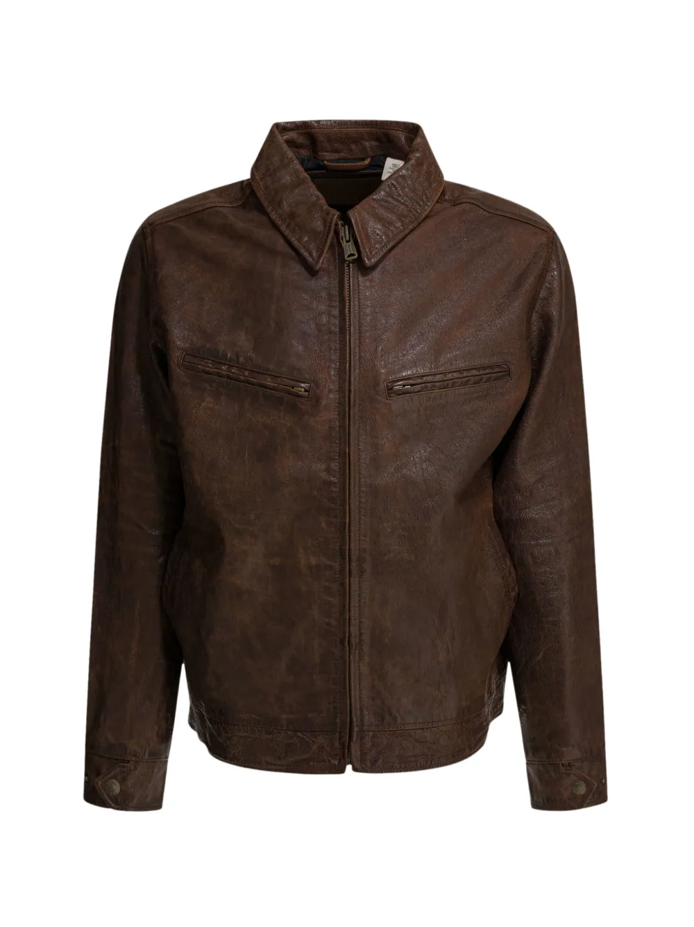 Levi's Corona Heights zip-up leather jacket - Brown