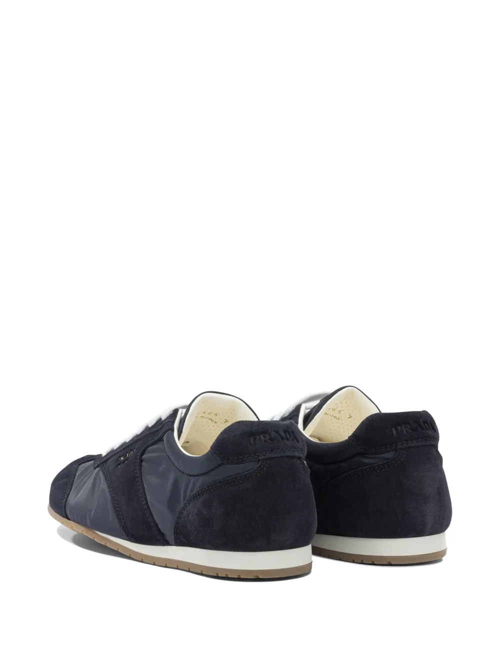 Prada suede-panelled sneakers Blauw