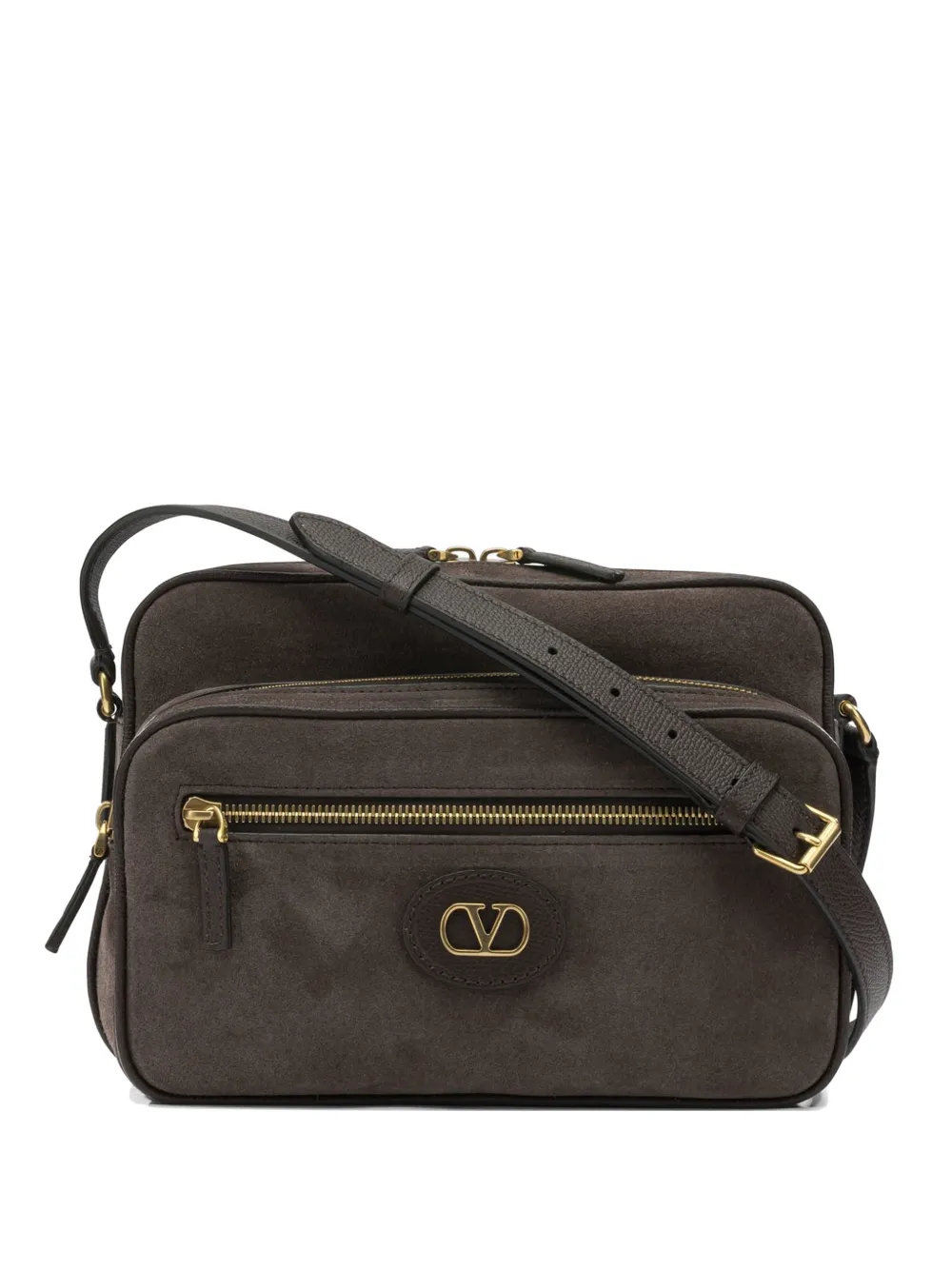 Valentino Garavani small Antibes suede cross body bag - Marrone