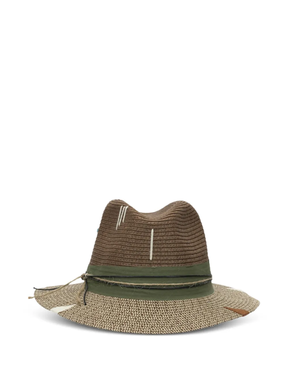 THE HAT GANG bead-embellished raffia hat - Marrone